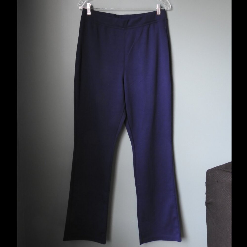 Woman Within Plus Size Bootcut Ponte Stretch Knit Pant Blue 14WTL